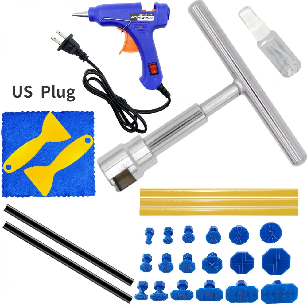 New Car Dent Puller Repair Tools Set Body T-Bar Dent Remover Sheet Metal Multiple Size Suction Cup Puller Kit Auto Accessories