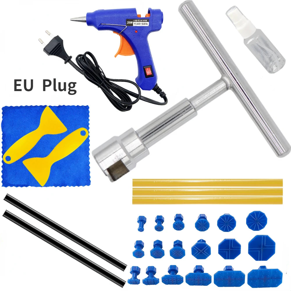 New Car Dent Puller Repair Tools Set Body T-Bar Dent Remover Sheet Metal Multiple Size Suction Cup Puller Kit Auto Accessories