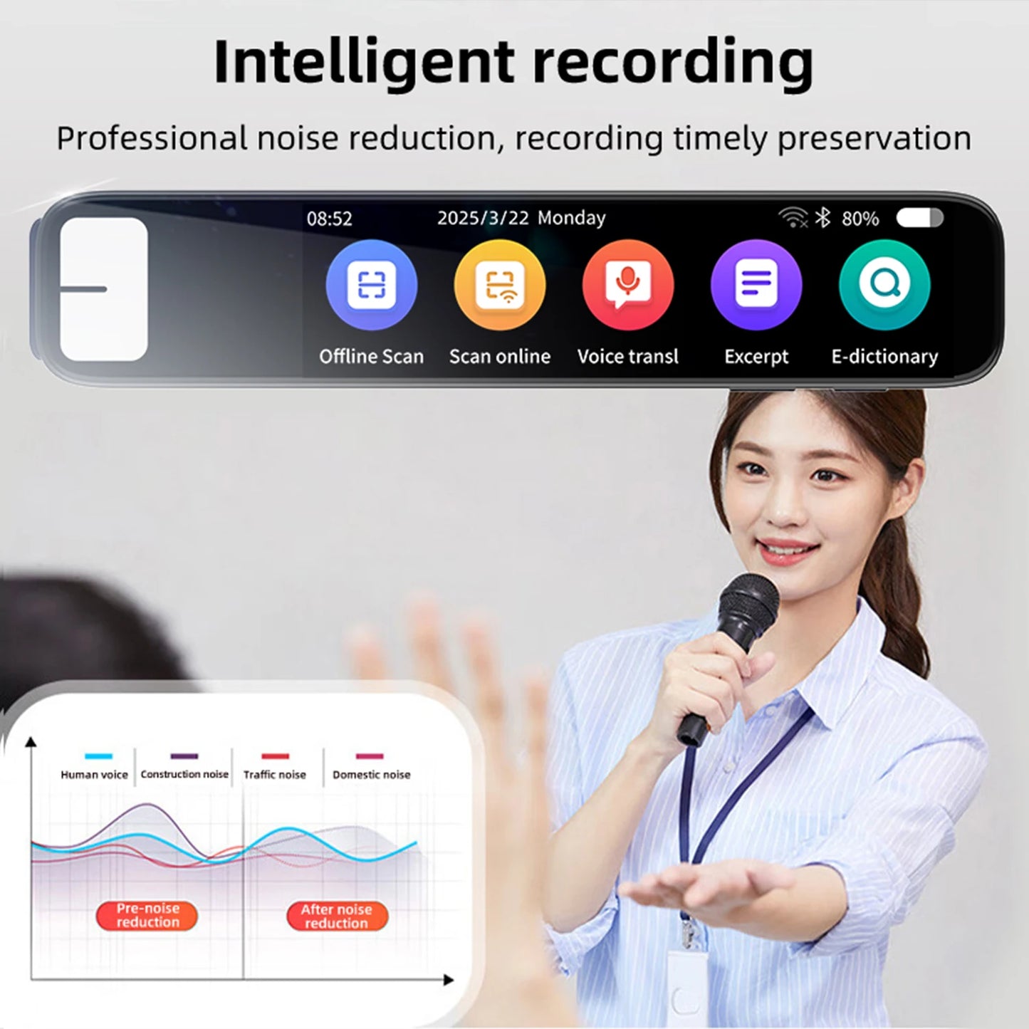 2025Smart Electronic Pocket AI GPT Voice Translator Pen Multilingual Instant Translation Innovative ChatGPT Scan Pen for Student